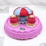 عربة آيس كريم دوّارة للأطفال لعبة موسيقية ممتعة بتصميم كارتون