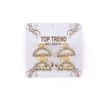 مجموعة مشابك شعر منحنية مرصعة بالكريستال