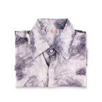 قميص ستورم ماربل ساتان بتصميم دوامات رمادية لامعة بياقة كلاسيكية
