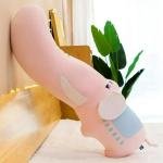 وسادة فيل وردية طويلة محشوة – 90 سم