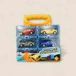 مجموعة سيارات مصغرة من الداي كاست مع صندوق تخزين قابل للتركيب 6 قطع