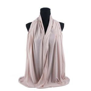 شيلة من القطن والشيفون بحواف دقيقة – بيج