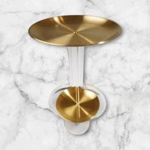 صينية تقديم زجاجية مذهبة