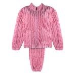 طقم بيجاما نسائي بنقشة متعرجة وسحاب أمامي