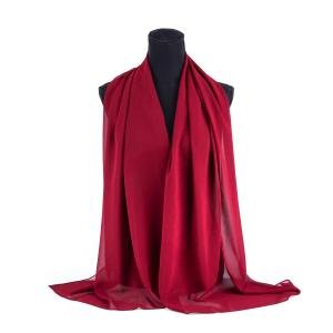 شال من القطن والبوليستر بحواف مخيطة بدقة - أحمر