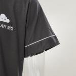 طقم شورت قطني بطباعة الغيوم مطاطي خفيف بمقاسات كبيرة