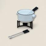 طقم الفوندو المكون من 6 قطع – يشمل القدر المطلي بالمينا، الشوك، وحامل الموقد