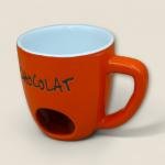 مج شوكولاتة من السيراميك مع سخان مدمج يعمل بشمعة