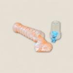 زجاجة السلايم الملتوية مع سلسلة المفاتيح الجميلة ذات الدب الأزرق