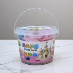 مجموعة قوالب الرمل السحري – مجموعة صنع القلاع بالرمل الحركي مع أشكال الحيوانات في دلو شفاف