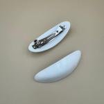 مشابك شعر بيضاوية لامعة سوداء