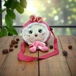 حقيبة ظهر الأرنب الناعمة للأطفال – حقيبة دائرية لطيفة بوجه مطرز