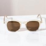 نظارة شمسية بإطار Panto بلون بيج كريستالي كوستال