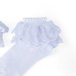 جوارب للأطفال بتطريز دانتيل مزدوج ناعمة أنيقة ومريحة لبشرة الطفل