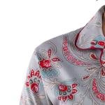 طقم بيجامة ستان بنقشة بيزلي ناعم، مريح وأنيق