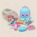 مجموعة استكشاف المحيط من الصلصال حاوية تخزين على شكل أخطبوط جذاب مع 12 لونا زاهيا وقوالب ممتعة