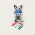 مجموعة عجينة اللعب برأس أرنب 14 لون مع علبة تخزين على شكل حيوان لطيف