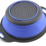 مصفاة قابلة للطي بمقابض – أزرق ورمادي