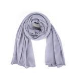 شال شيفون وقطن بحواف مخيطة بدقة - بنفسجي