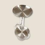 صينية تقديم أكريليك بطبقتين – تصميم دائري باللون الفضي