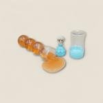 أنبوب سلايم لامع على شكل دمية أميرة مع غطاء علوي لطيف