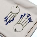 أقراط هووب بوهيمية مع شرائط فاخرة