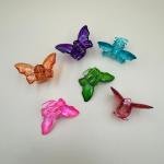 مجموعة مشابك شعر فراشات للأطفال والبنات 6 قطع جذابة، ملونة، قبضة غير زلقة