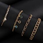 مجموعة أساور مزدوجة الحلقات بتصميم مموج  إكسسوارات أنيقة للنساء