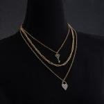 مجموعة قلائد ثلاثية الطبقات محبوسة في الحب تصميم راقي ومتعدد الطبقات